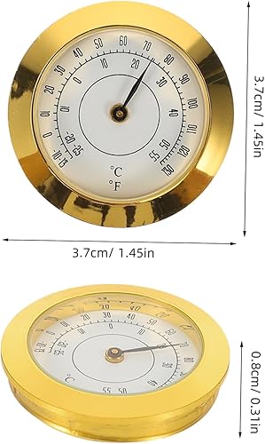 BESTYASH Boîte thermomètre en métal jauge température cave à cigares pour cadran thermomètres thermomètre installé incrusté thermomètre à mini pointeur alliage - Nail Gallerys