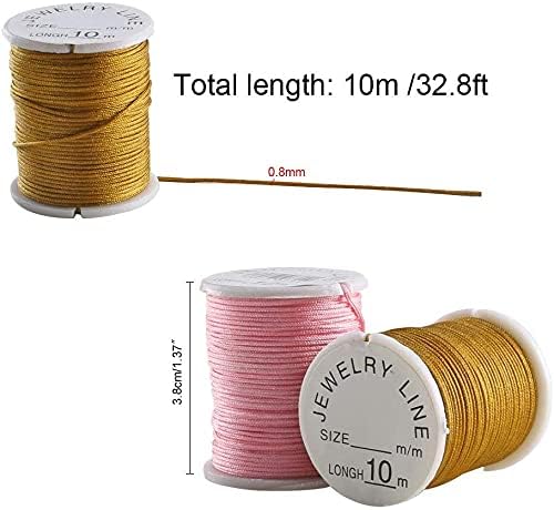 Luabue 4 Rouleaux Fil de Nylon Corde en Nylon Tressée Cordon de Nylon Fil 0,8 mm x 28m pour Faire des Bracelets Macramé, Artisanat, Capteur de Rêves DIY Bijoux Perle - Nail Gallerys