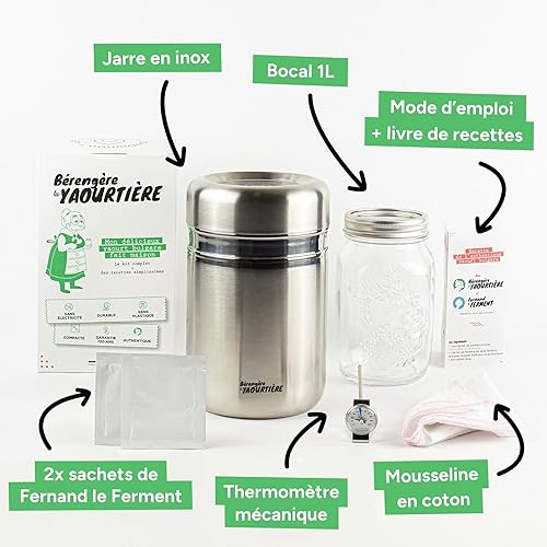 BÉRENGÈRE LA YAOURTIÈRE durable, sans électricité, sans plastique. Kit DIY pour préparation de yaourt maison. Do it yourself. - Nail Gallerys
