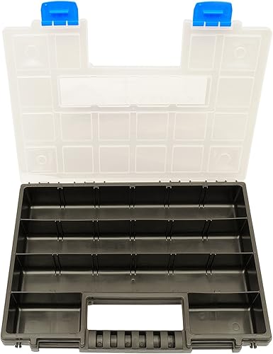 2 mallettes de rangement XL compartimentées et empilables 345x249x50 mm I armoire petites pièces I boîte à vis I casiers de rangement I coffret assortiment - Nail Gallerys