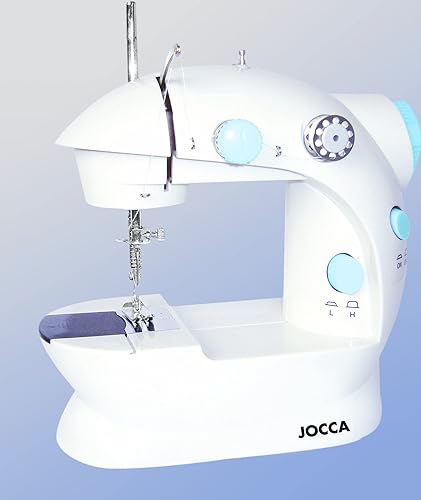 Jocca Machine a Coudre Portable avec Kit de 48 Accessoires Double Point 18 x 20 x 13 cm Blanc - Nail Gallerys