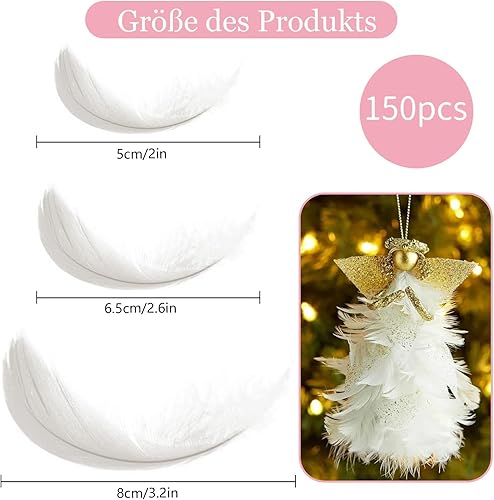 LBJFYHJN Lot de 150 plumes blanches pour travaux manuels, 5-8 cm, plumes pour attrape-rêves, accessoires de décoration pour mariage/fête/danse - Nail Gallerys