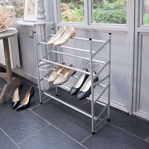 Compactor - Étagère Range-Chaussures, Argent, 62/117 x 23 x H.35 cm, RAN3634 - Nail Gallerys
