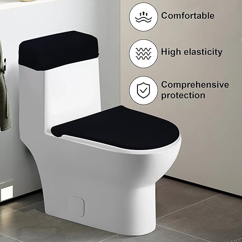 Housse de siège de toilette et couvercle de réservoir de WC, avec élastique en bas, ensemble de housses de rechange universelles pour décoration de salle de bain (blanc) - Nail Gallerys