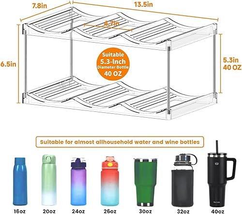 Irayin Range Bouteille, Porte-Bouteilles Empilable Porte Bouteilles de Vin, Casiers à Bouteille pour Comptoirs de Cuisine, Armoire, Frigo, Peut contenir 6 Bouteilles - Nail Gallerys