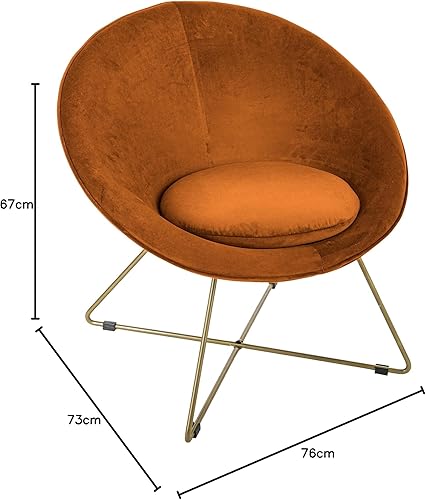 Atmosphera - Fauteuil Evan Ambre en Velours - Nail Gallerys