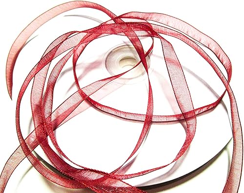 CaPiSo Ruban en organza de 6 mm de large avec bord tissé Ruban en mousseline de soie transparent (blanc, 100 m) - Nail Gallerys