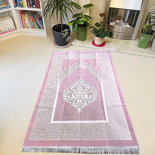 Mihrab Style Tapis de prière ottoman portable 115 x 65 cm Rose - Nail Gallerys