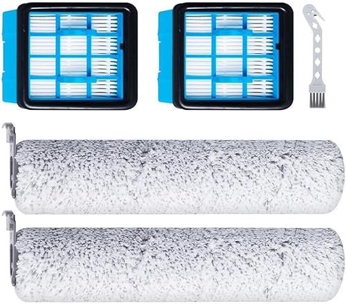 Filtre brosse à rouleau remplaçable ou pour Bissell pour modèles CrossWave pour OmniForce 3912N | 4046, capture efficacement la saleté, 2 brosses à rouleaux + 2 filtres + 1 outil de nettoyage - Nail Gallerys
