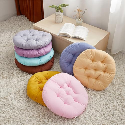 Morbuy Galette de Chaise Rond, Coussin de Chaise Couleur Unie Moderne, Lavable de Coussin Chaise, Coussin Exterieur, Coussin Chaise Epais Tatami, pour Intérieur Extérieur Jardin (40cm-2PC,Violet) - Nail Gallerys
