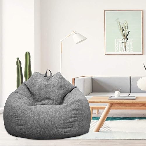 N/T Ghopy Housse de Pouf Poire (sans Remplissage!!!) Pouf de Salon, pour Grand Canapé Grande Fauteuil de Salon Chaise Longue pour Intérieur Extérieur Gris Clair pour Adulte Enfants S(70 * 80cm) - Nail Gallerys