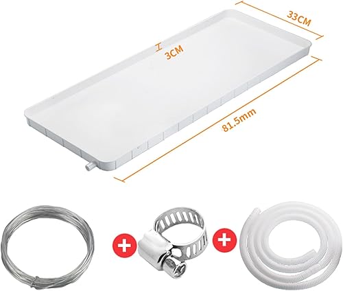 Bac d'égouttage de climatiseur, bac de récupération de condensat, Coussin d'égouttement Universel pour collecteur d'eau, bac d'égouttement en Plastique avec Tuyau de vidange de climatiseur de 5 m - Nail Gallerys