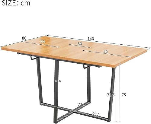 PUGSDRLY Table a Manger Extensible,Table Salle à Manger Rectangulaire,Tables de Salle à Manger Multifonctionnelle,Moderne Minimaliste,Table Basse/Table de salon,Design Unique (110/140x80x75cm-Natural) - Nail Gallerys