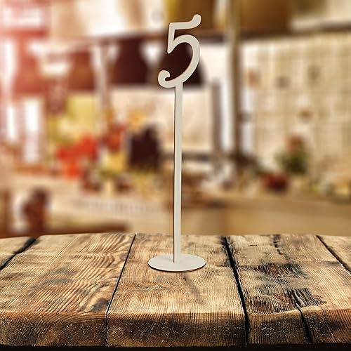 Relaxdays 20x numéros pour Les Tables du Mariage, en Bois, fête, gastronomie, H x D : 35 x 7,5 cm, Nature - Nail Gallerys