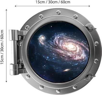 60 Second Makeover Sticker mural en forme de hublot Motif galaxie Coloré - Small - Nail Gallerys
