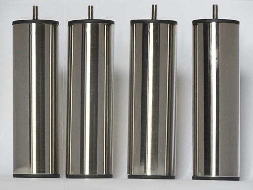 ACCESSOIRES-LITERIE Pieds DE LIT MÉTAL Nickel Satine Hauteur 200 (4 PIÈCES) - Nail Gallerys