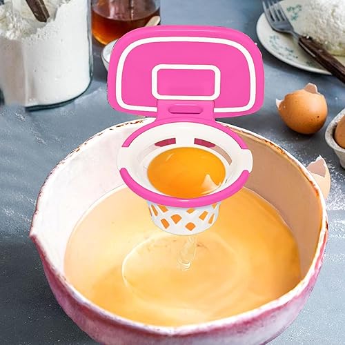 Separateur Oeuf Jaune et Blanc Panier de Basket, séparateur de Jaune d'œuf,filtre de jaune d'œuf Forme de Cadre de Basket-Ball, séparateur d'œuf en Plastique (Rose) - Nail Gallerys