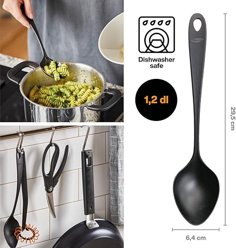 Fiskars Louche Pointue, Essential, plastique, longueur : 29,5 cm, noir, 1065592 - Nail Gallerys