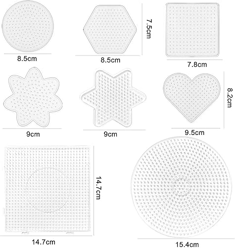 Plaque Perle a Repasser,8 Pcs Plaque de Perle Carrée,Carré de Perle de Fusible,Ensemble de Planche de Perles,Plaque à Perles Petite Transparente,Panneau de Perles en Plastique,Plaque Perles à Repasser - Nail Gallerys