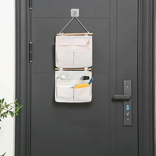 Prmape Lot de 2 Sacs de Rangement à Suspendre, Grande capacité, 3 Compartiments avec Crochets adhésifs, pour la Maison, l'école, Le Bureau, Le Magasin, Le Camping-Car, la Tente - Nail Gallerys