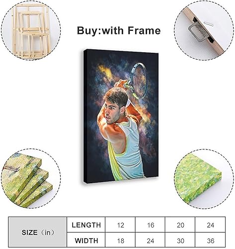 FISH DRAGATE Carlos Alcaraz Poster sur toile pour chambre à coucher, paysage sportif, décoration de bureau, chambre, cadeau, sans cadre, 30 x 45 cm - Nail Gallerys