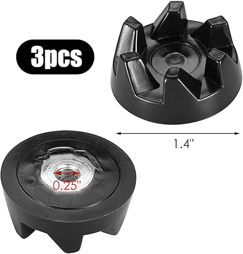 Lot de 3 coupleurs 9704230 - En caoutchouc - Avec clé - Compatible avec les modèles KitchenAid KSB52, KSB5, 5KSB52, 5KSB5 - Nail Gallerys