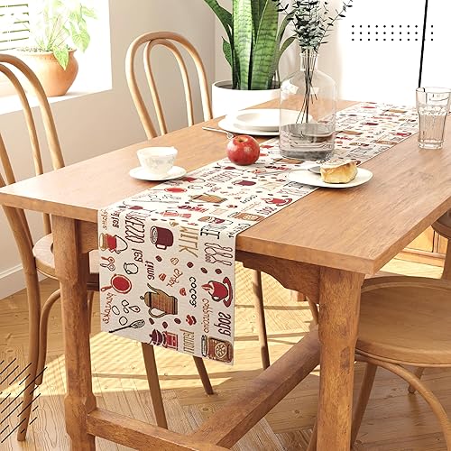 Encasa XO Lot de 6 Sets de Table et 1 Chemin de Table Boho Jacquard 32x200 cm | Fruit Conception | Style Vintage | Tapisserie bohème tissée pour Salle à Manger – Lavable en Machine - Nail Gallerys