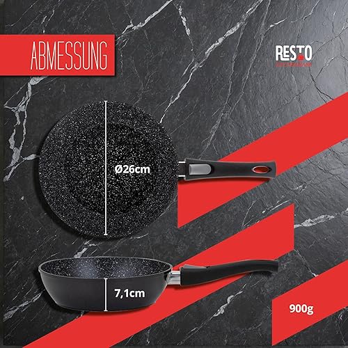 LA SAUTEUSE ANTIADHÉSIVE RESTO KITCHENWARE-LA GRANDE POÊLE PROFONDE DE 28 CM-LA POÊLE À INDUCTION EN ALUMINIUM FORGÉ SANS PFOA-LA POÊLE À FRIRE AVEC LE FOND RENFORCÉ ET LA MANCHE AMOVIBLE - Nail Gallerys