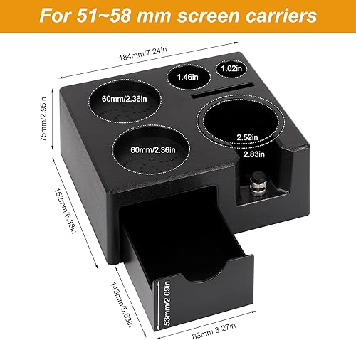 TOWEBOORY Café Tamper Station 51-58mm Réglable, Station de Tassage Café Station, Station Café pour Accessoires Barista, avec Pieds Antidérapants pour Machines à Café pour Barista, Café, Maison - Nail Gallerys