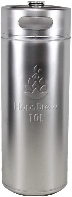 Hopsbrew Mini 304 Acier Inoxydable Keg Growler (10L Argent Standard avec Lance) - Nail Gallerys