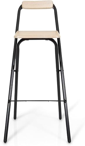 Milton & Oldbrook Tabouret de Bar Pliant Belfast en Aspect Bois avec Repose-Pieds, sans Assemblage - Nail Gallerys