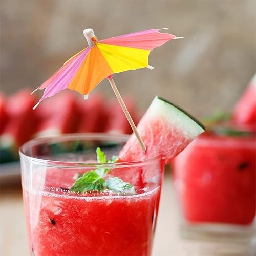 Kisstta Lot de 100 piques à cocktail - Accessoires de fête - Parapluie à cocktail octogonal - Pour la décoration de boissons de fête - Nail Gallerys