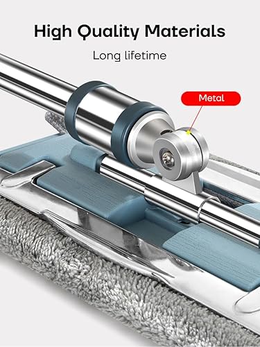 IQLER Balai Serpillère, Nouvelle articulation métallique fiable, Rotation 360°, Manche télescopique en acier, 3pcs Doubles côtés en Microfibre, pour stratifiés, carrelages et plinthes (Bleu) - Nail Gallerys