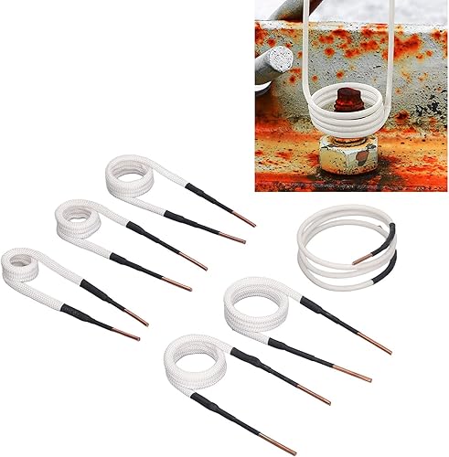 Kit de Bobine de Chauffage à Induction 6 Pcs 3 Mm Coïs Flexibles Noyau en Laiton pour Démontr les Boulons et écrous Rouillés, Fils de Chauffage à Induction Plaqués Isolés pour - Nail Gallerys