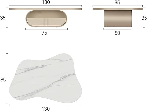 Table basse minimaliste en forme de nuage blanc crème – Table basse parfaite pour le salon, idéale pour s'asseoir sur le sol - Nail Gallerys