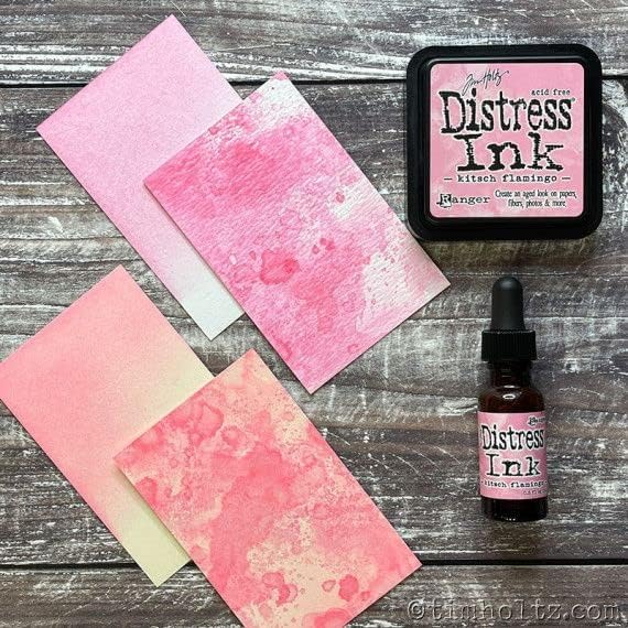 Tim Holtz - Ranger Tim Holtz-Distress Tampon encreur Kitsch Flamant rose 3 x 3 - Nail Gallerys