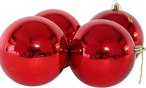 Christmas Concepts® 10 Boules Extra Larges de 100 mm (4') - Boules de Noël (Rouge) - Nail Gallerys