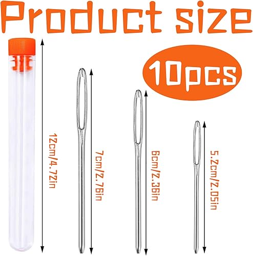 9 PCS Aiguilles Couture Gros Chas,Aiguille a Laine Aiguille à Coudre,3 Tailles Aiguilles à Broder,Aiguilles à Coudre En Acier Inoxydable,Aiguilles à Coudre à Gros Yeux,Pour La Couture, La Broderie - Nail Gallerys