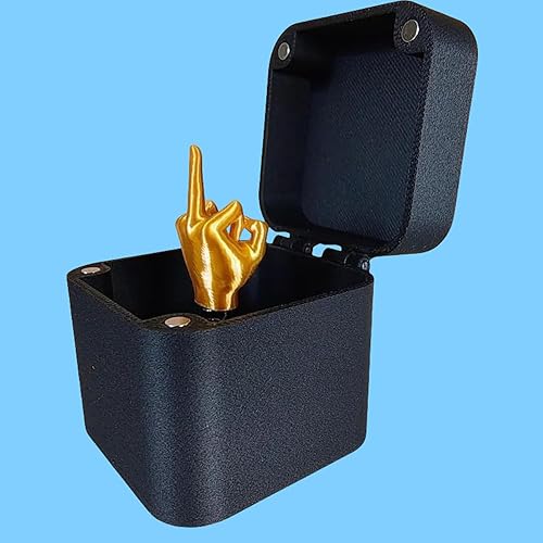 WXBZMOKW Middle Finger in The Box, Middle Finger Gift Box, Boîte à Bague, Cadeau de Farce avec Parodie des Mains, Décoration de Bureau Amusante, Prank Pop Up Gift - Nail Gallerys