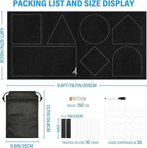 Store Occultant sans Percage: Film Protection Solaire avec Revêtement Thermique - Tissu Occultant pour Fenêtre de Toit - Portable Rideau Occultant - Temporaire Matériau Occultant (300 * 145CM) - Nail Gallerys
