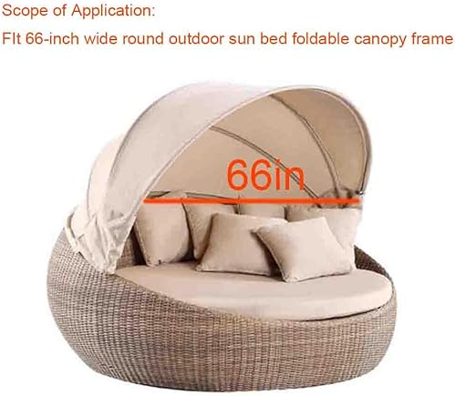 Toit De Lit De Repos De Jardin, Auvent De Remplacement pour Lit De Repos Extérieur, Housse Supérieure Compatible avec Lit De Jour Rond De Terrasse-Black - Nail Gallerys