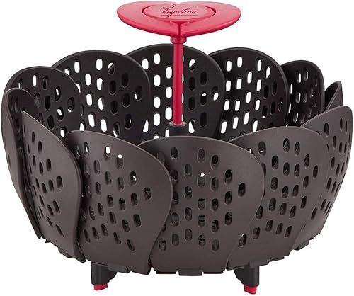 Lagostina Ingenio Smart Panier Vapeur avec ailerons, Plastique, Noir et Rouge - Nail Gallerys