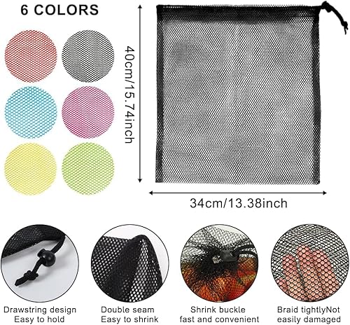 Lot De 12 Sacs En Maille Colorée Avec Cordon De Serrage,35x40cm Sacs Portables En Maille Avec Cordon De Serrage,Convient Pour Le Rangement,Nylon Adaptés Pour Rangement,Filet à linge pour machine - Nail Gallerys