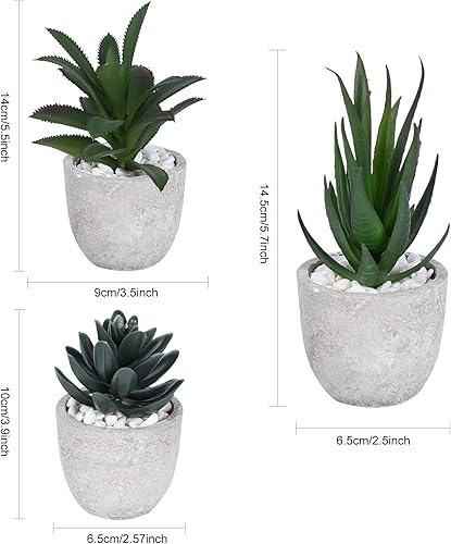 Ulikey 3 Pcs Succulentes Artificielles, Plante Artificielle Interieur avec Pierres Blanche, Mini en Pot Fausse Plante Succulent, Petits Succulents pour Le Bureau, Le Salon et la Décoration Maison - Nail Gallerys