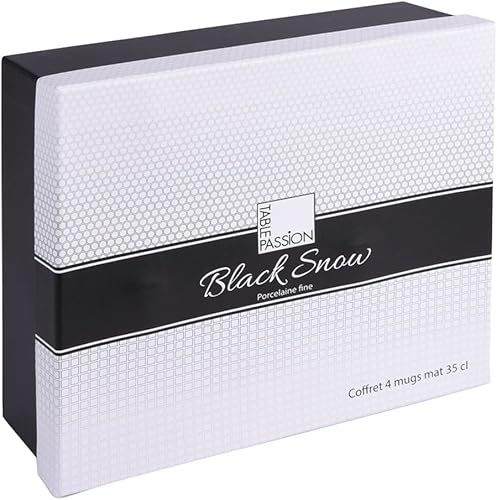 Table Passion - Coffret de 4 mugs Snow black mat 35 cl - Nail Gallerys