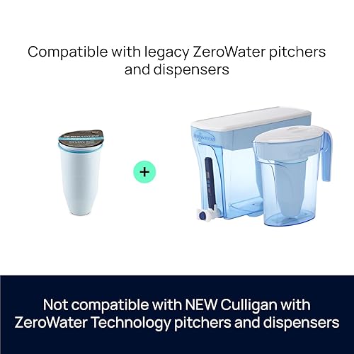 Distributeur de filtre à eau ZeroWater 7,5 L Ready-Read Combo avec 3 filtres avancés en 5 étapes, certifié IAPMO pour réduire le plomb et le PFOA/PFOS. - Nail Gallerys