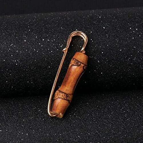 sharprepublic 2pcs Broche en Bois De Bambou Vintage Grandes épingles De Sûreté Broche pour Cardigan écharpe Pull Chapeau Décor - Nail Gallerys