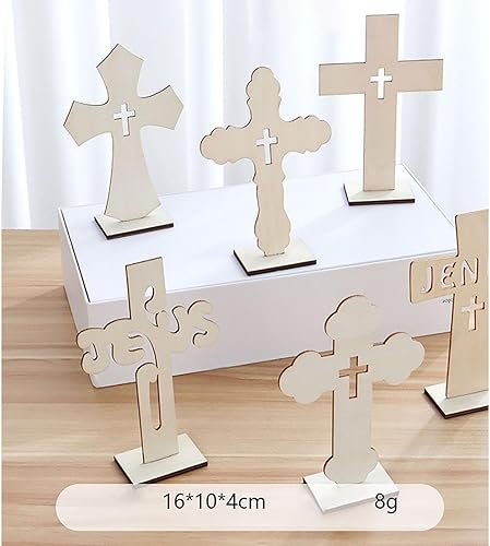Navna Lot de 10 croix en bois brut pour centres de table ou décoration avec supports en plusieurs options - Nail Gallerys