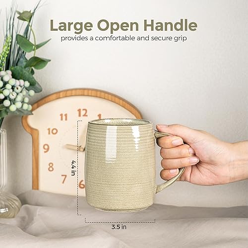 GBHOME Lot de 4 grandes tasses à café, 18 oz (environ 500 ml) en céramique faites à la main avec des couleurs dégradées – Idéal pour le latte, le thé, la bière et le chocolat chaud | Passe au - Nail Gallerys