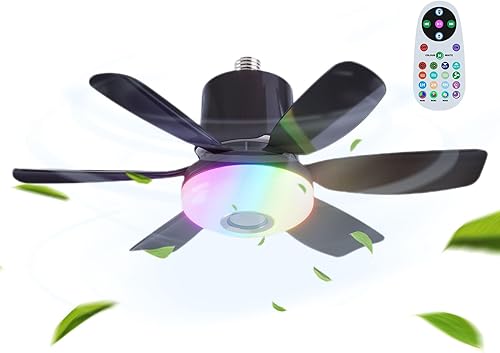 Jeruytgh Ventilateur De Plafond LED Avec Lumières, Ventilateur LED Dimmable, Ventilateur De Plafond Avec Haut-parleur, Télécommande Pratique, Réglage Amélioré, 47x18 Cm, Pour Le Salon, Intérieur - Nail Gallerys